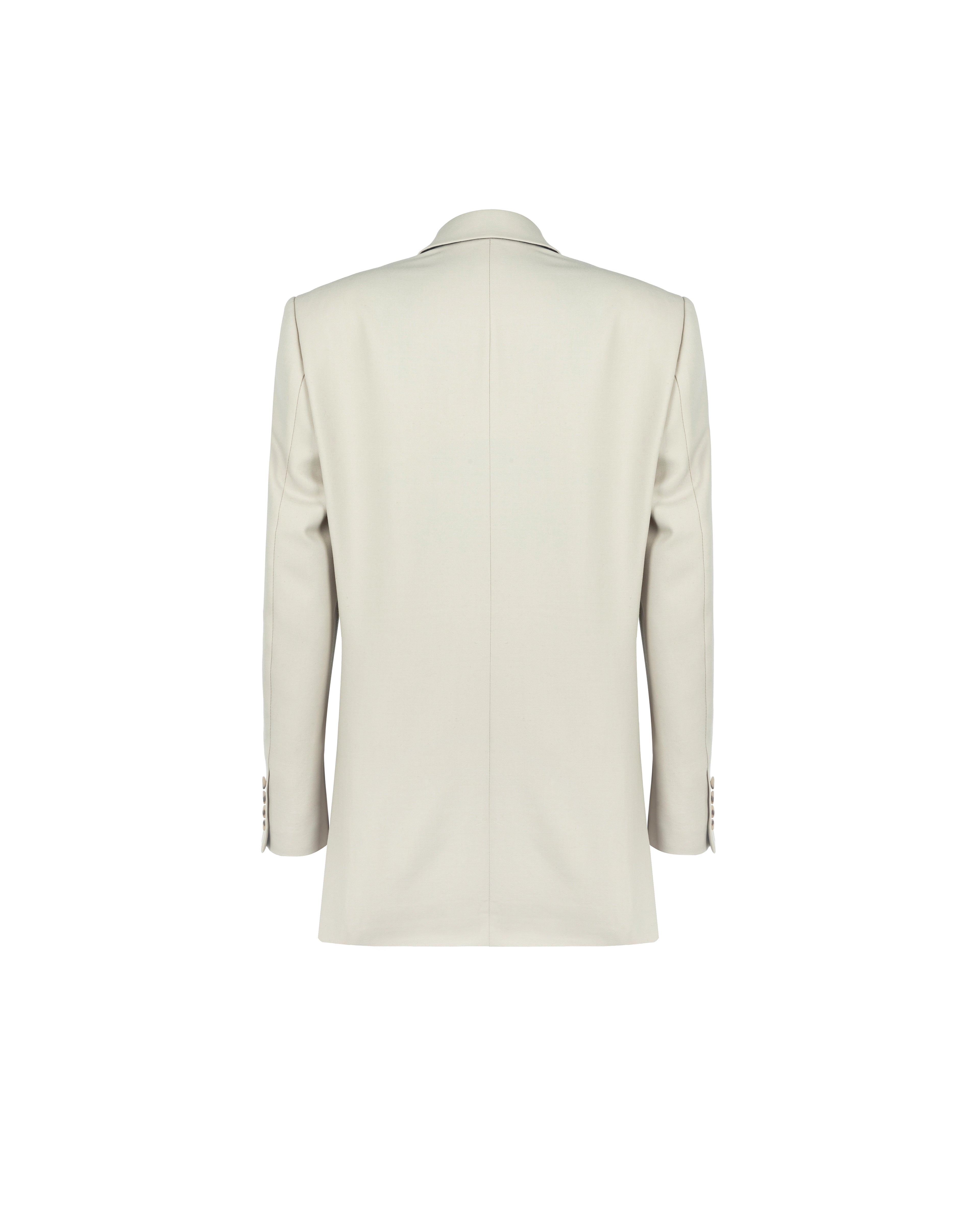 Asymmetric front jacket in wool