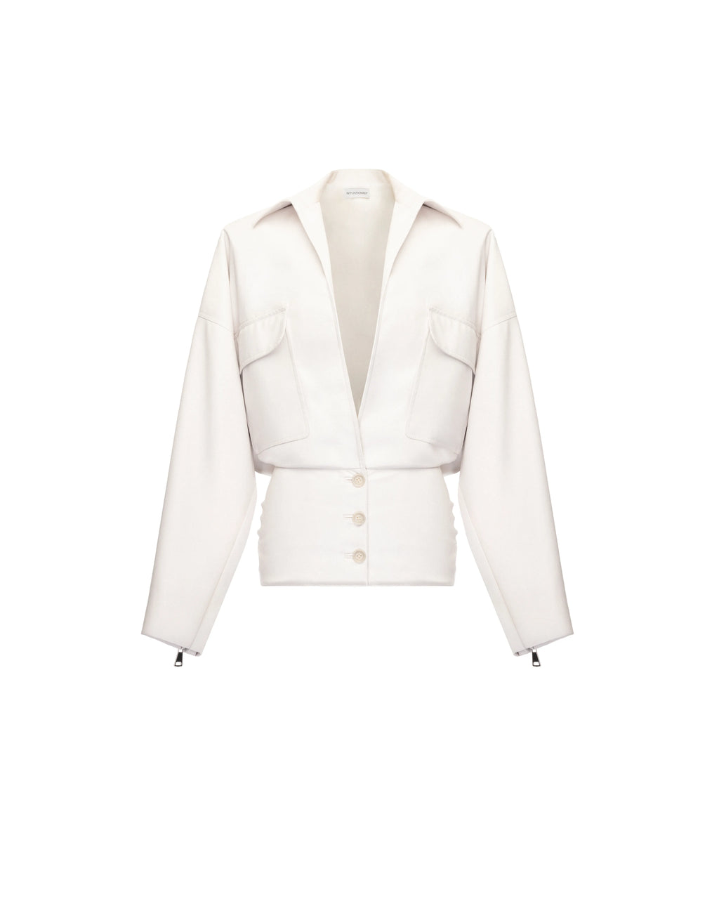 Open V jacket in leather