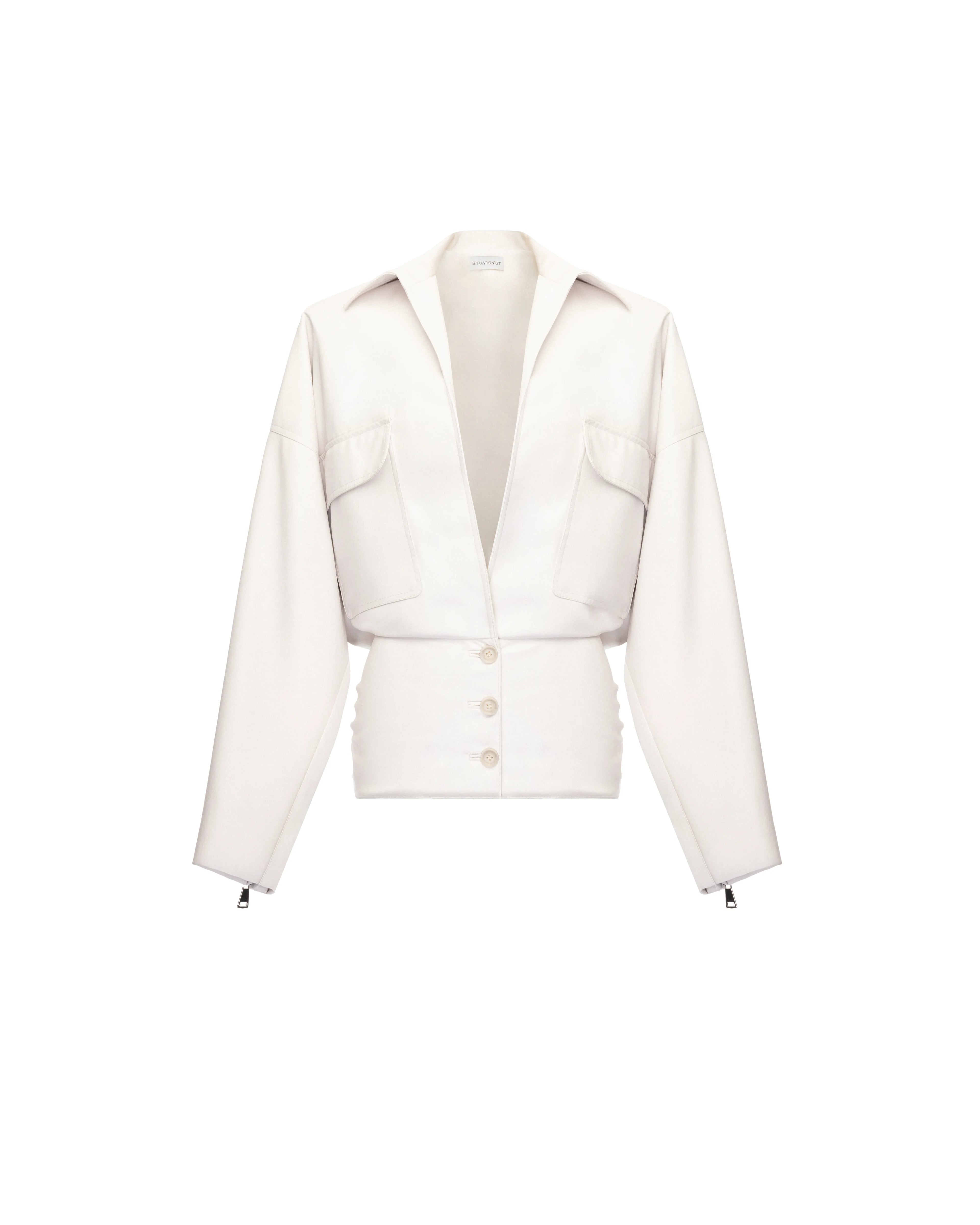 Open V jacket in leather