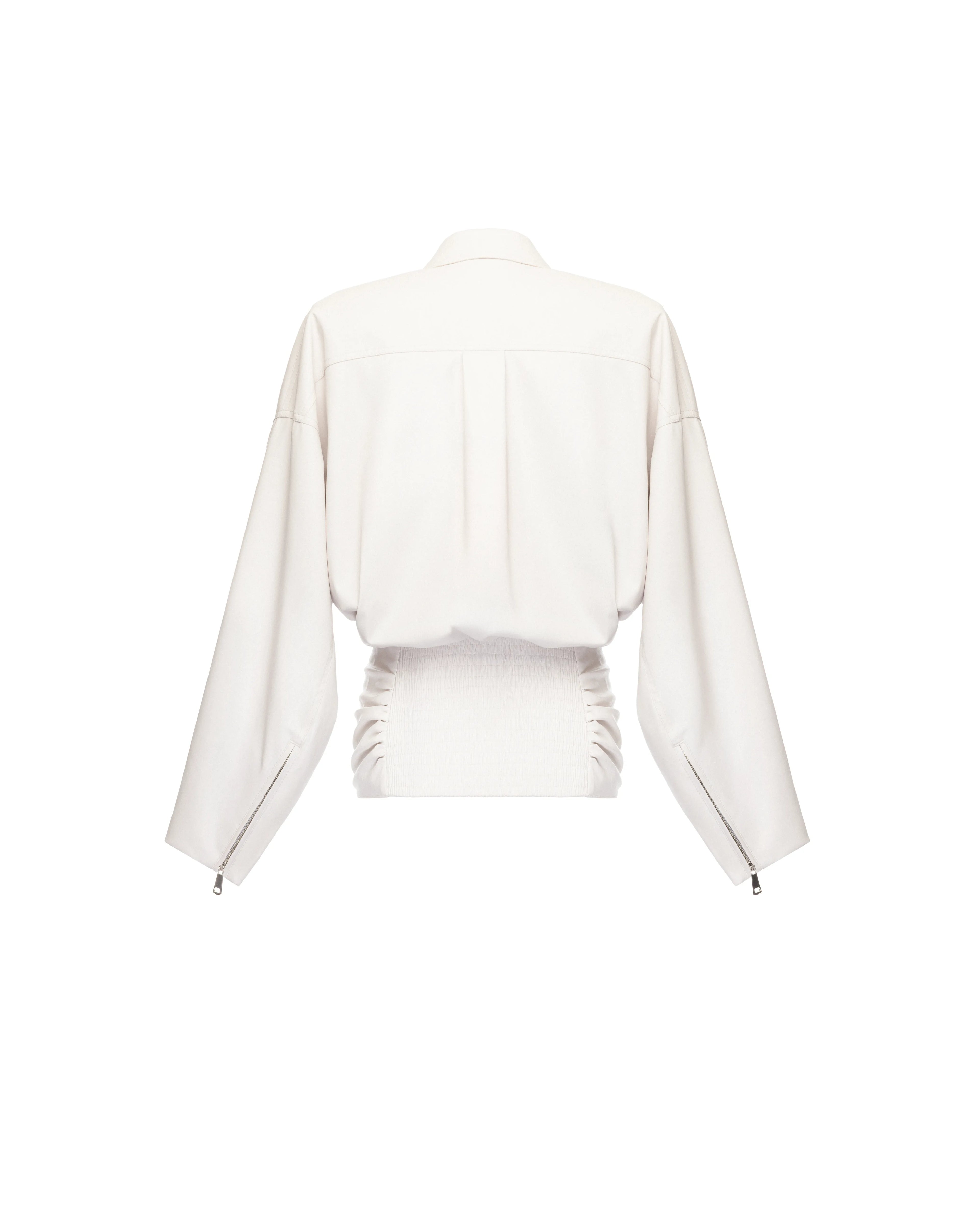 Open V jacket in leather