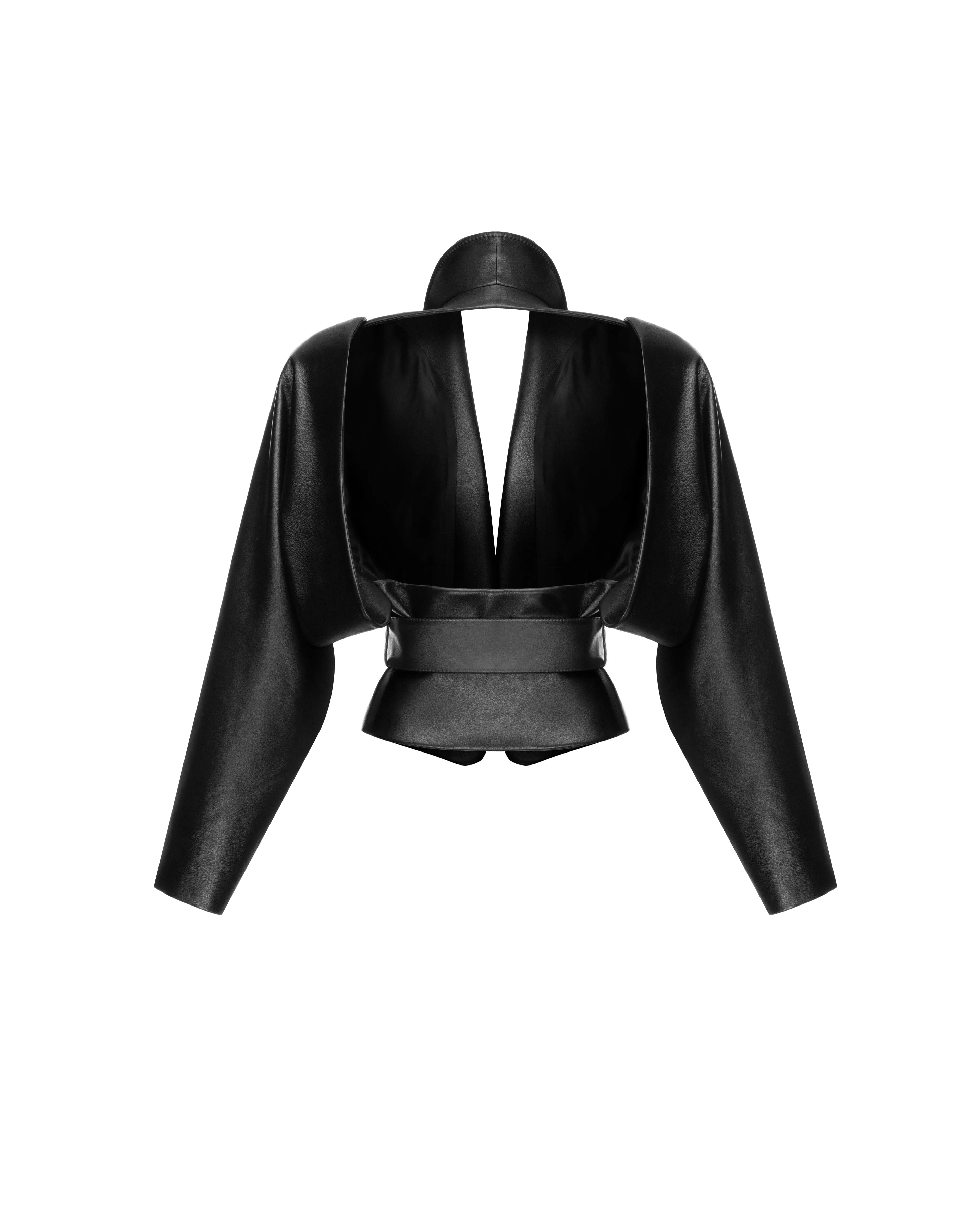 Open-back jacket in leather