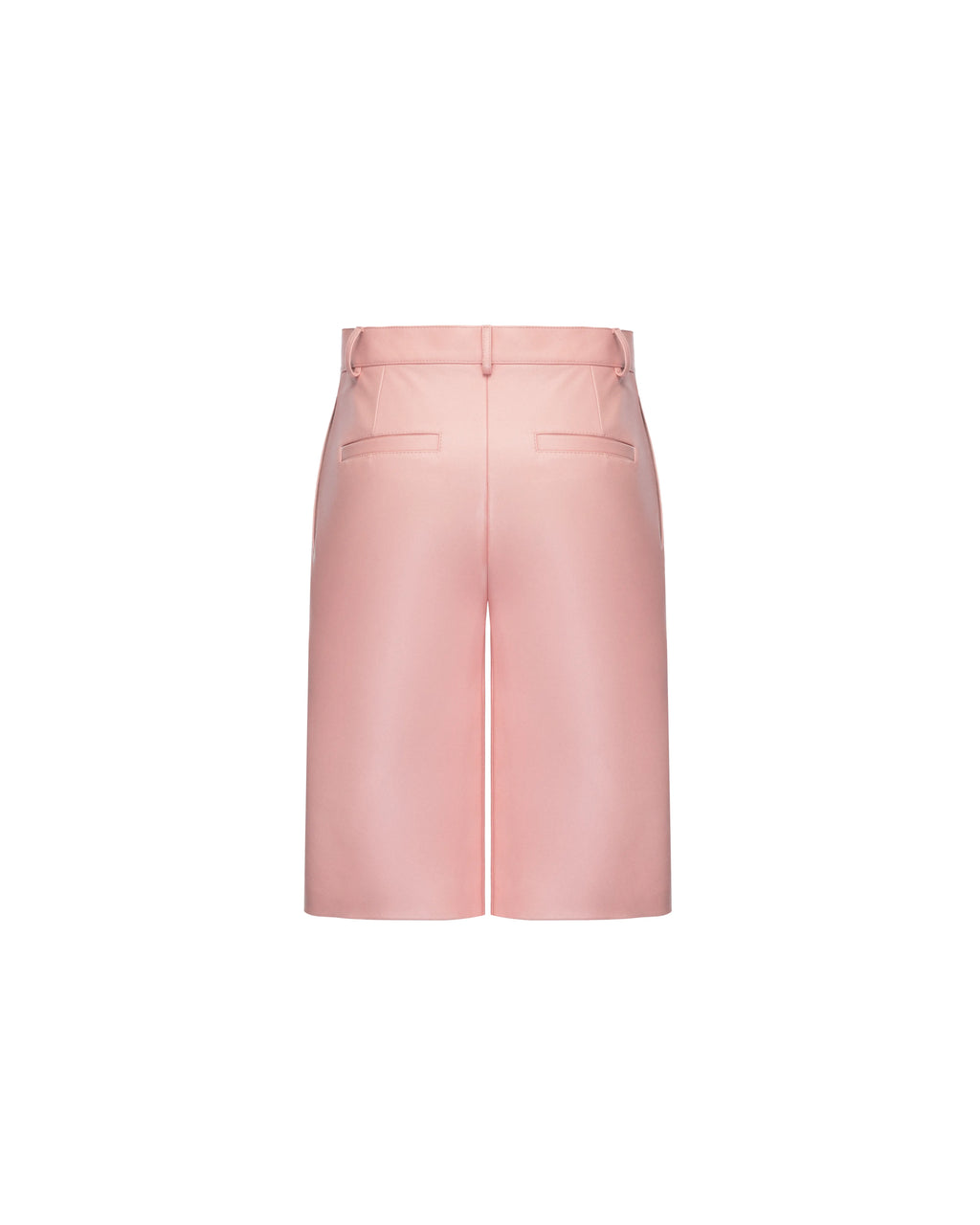 Layered knee-length shorts in leather