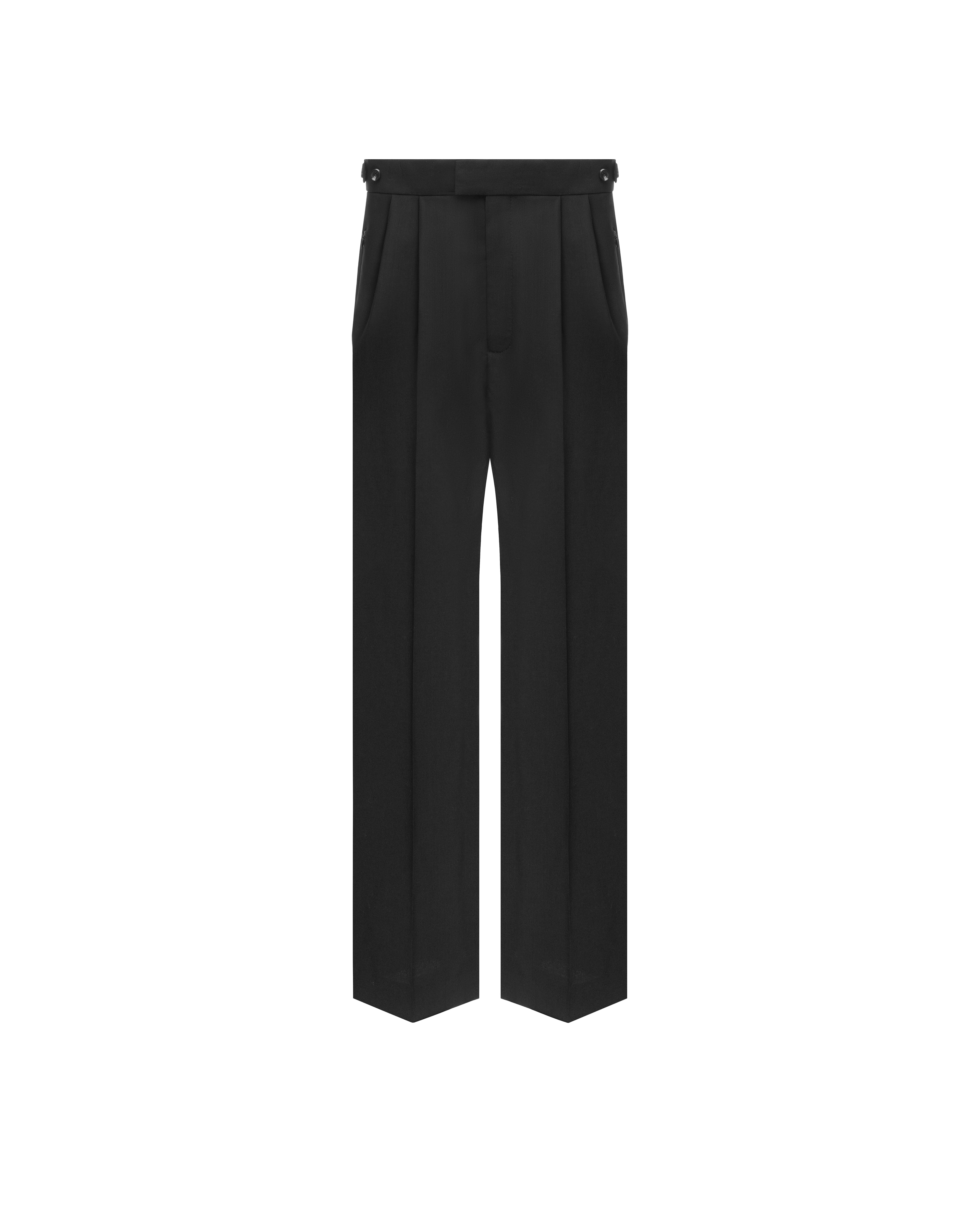 Straight-leg pants in wool