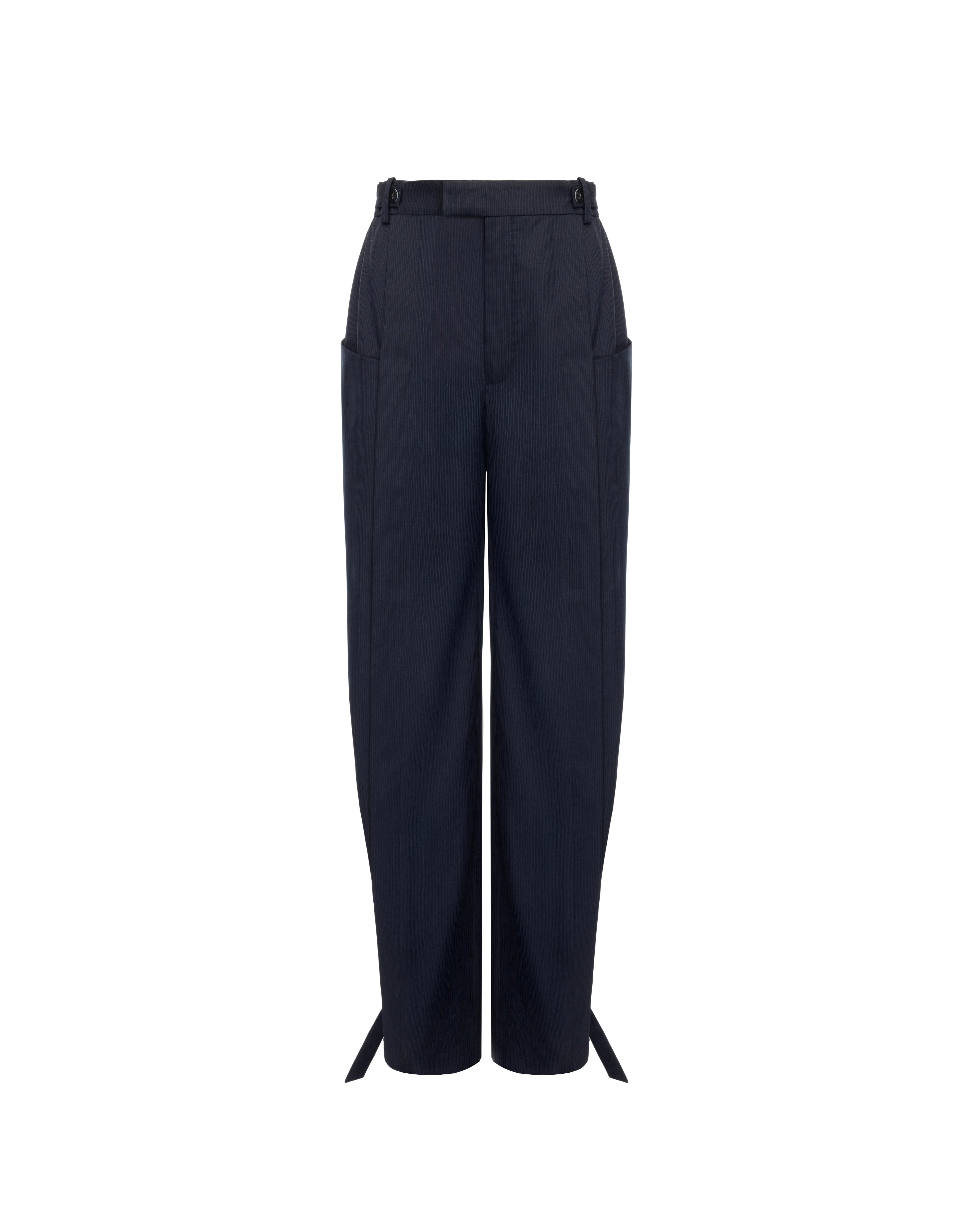 Straight-leg pants in wool