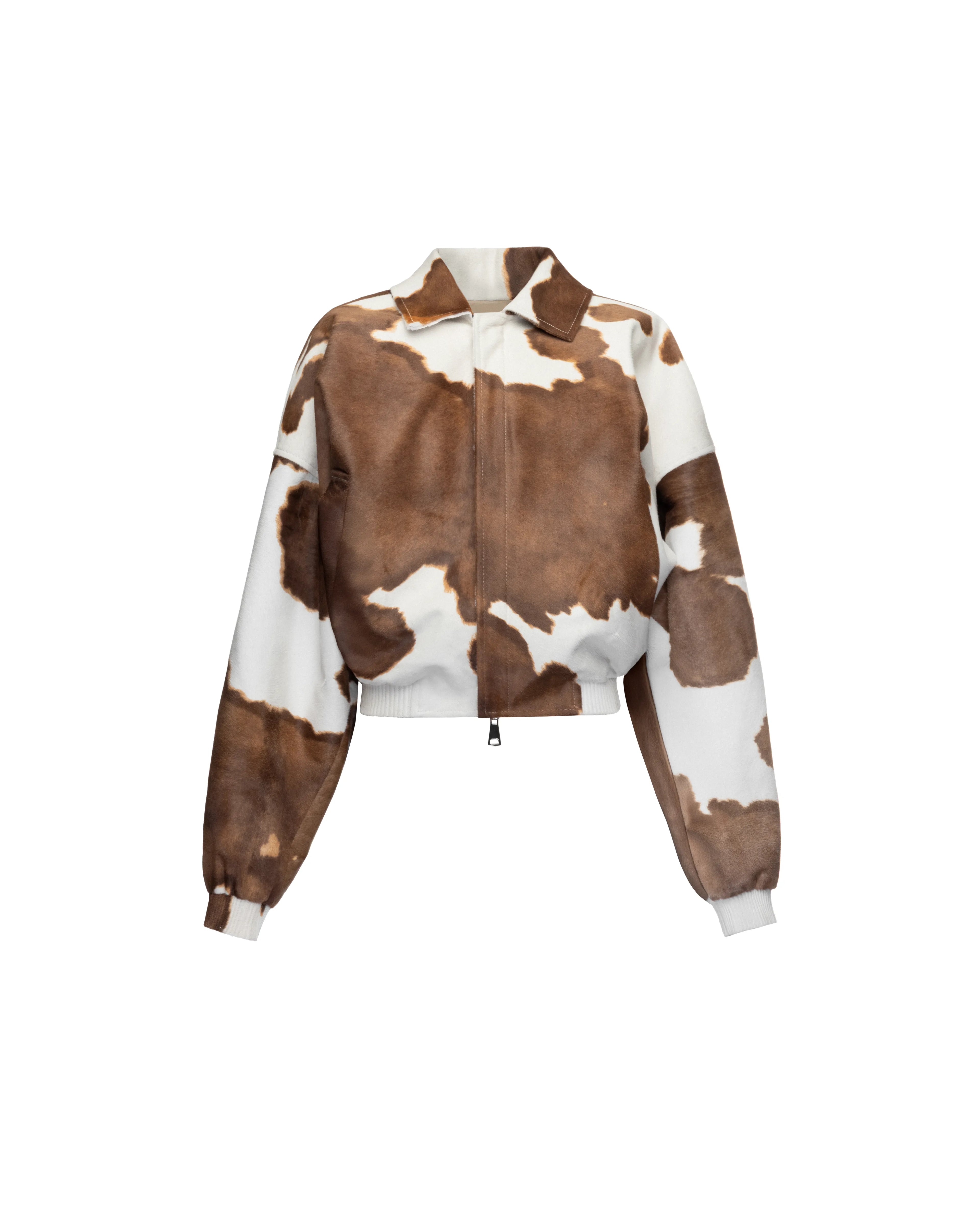 Bomber jacket in pony leather