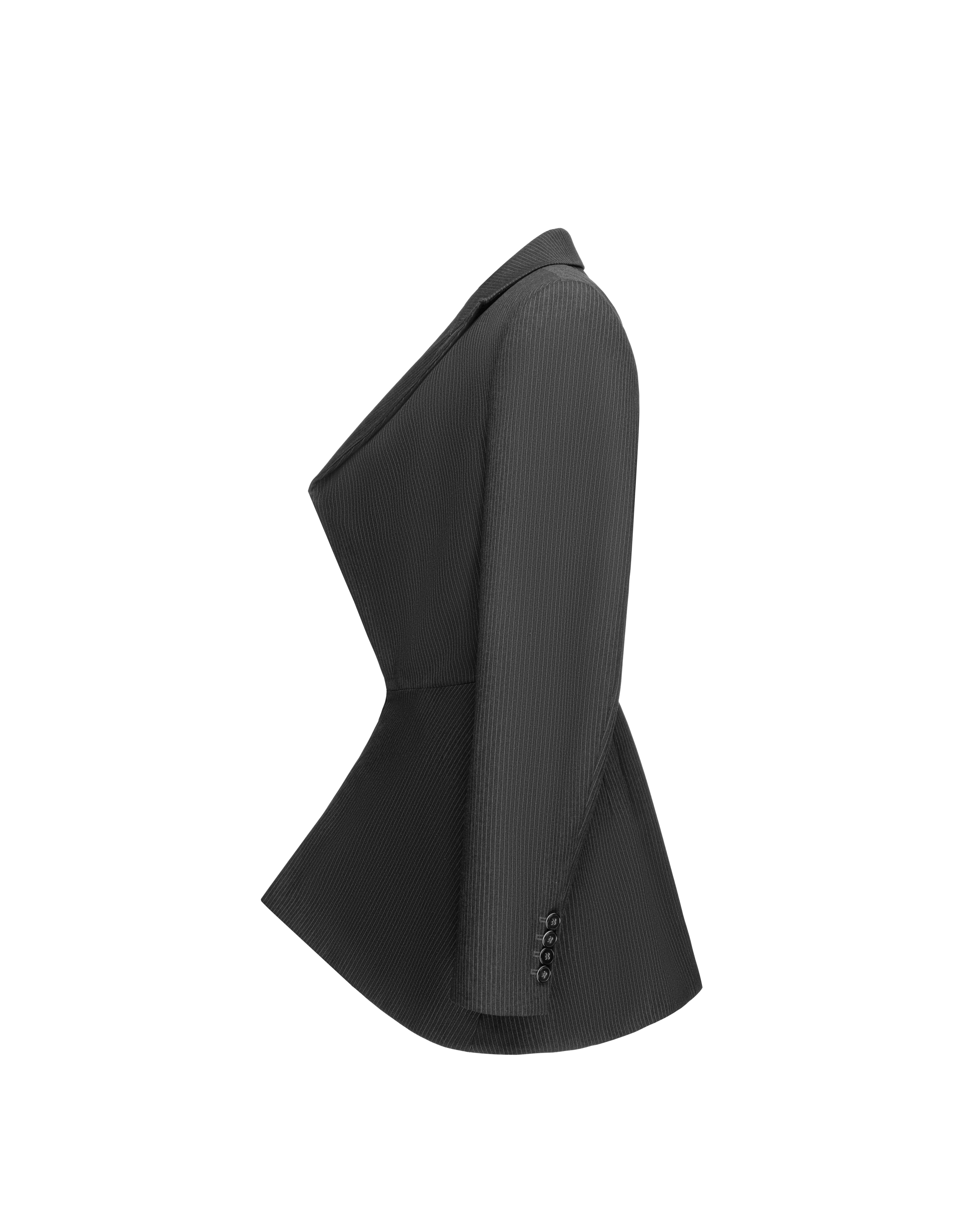 Notch lapel collar jacket in wool