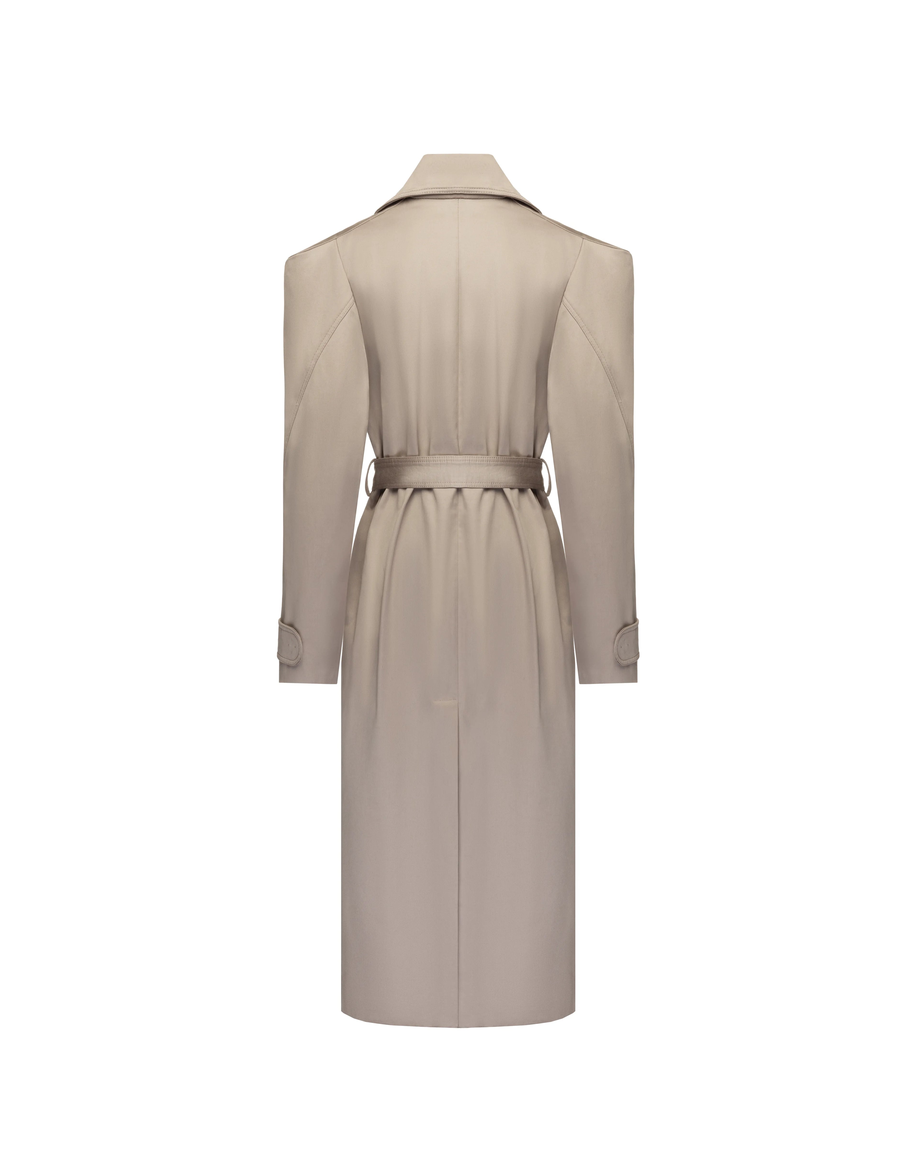 Lapel collar trench coat in cotton