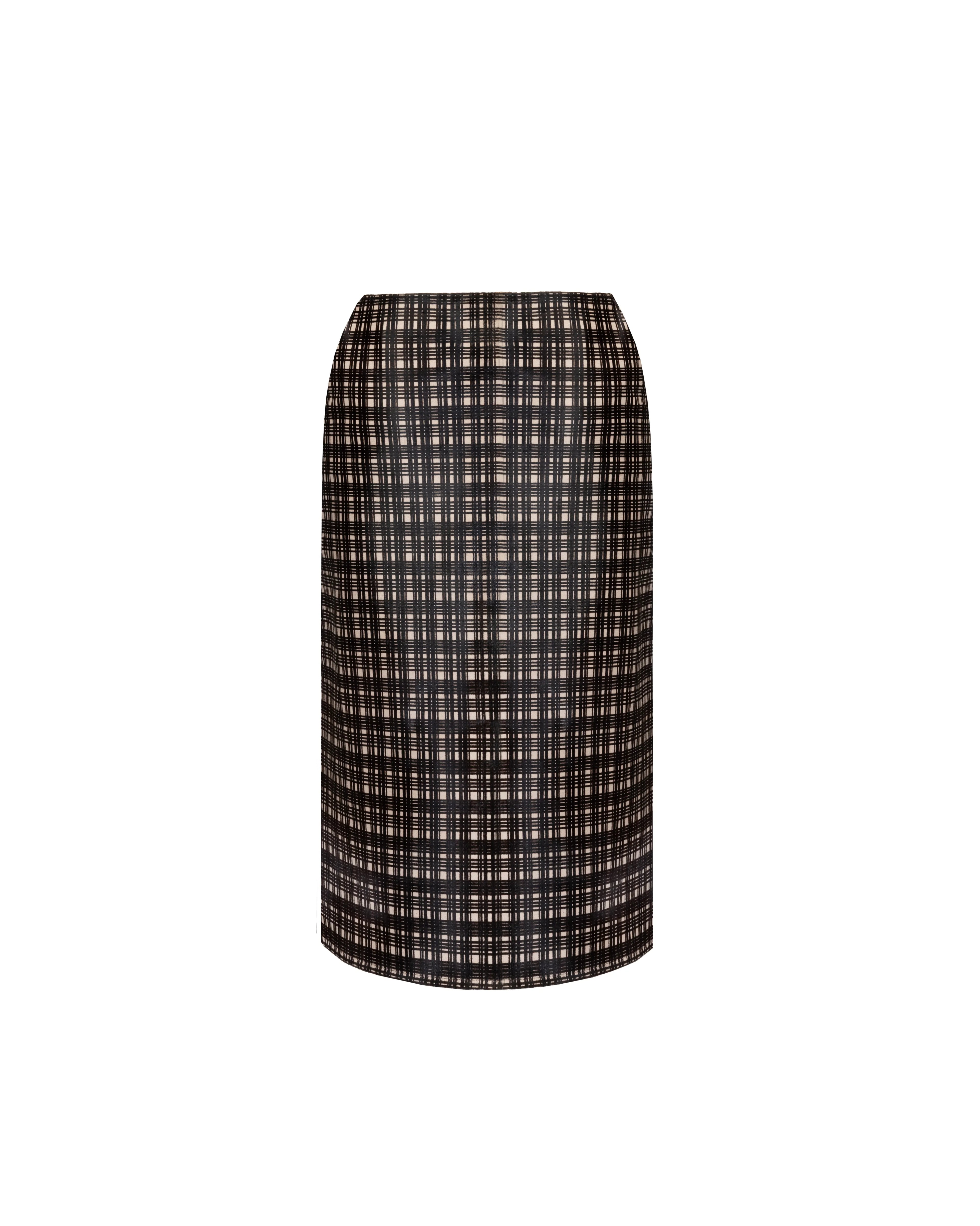 High-waisted skirt in pony leather