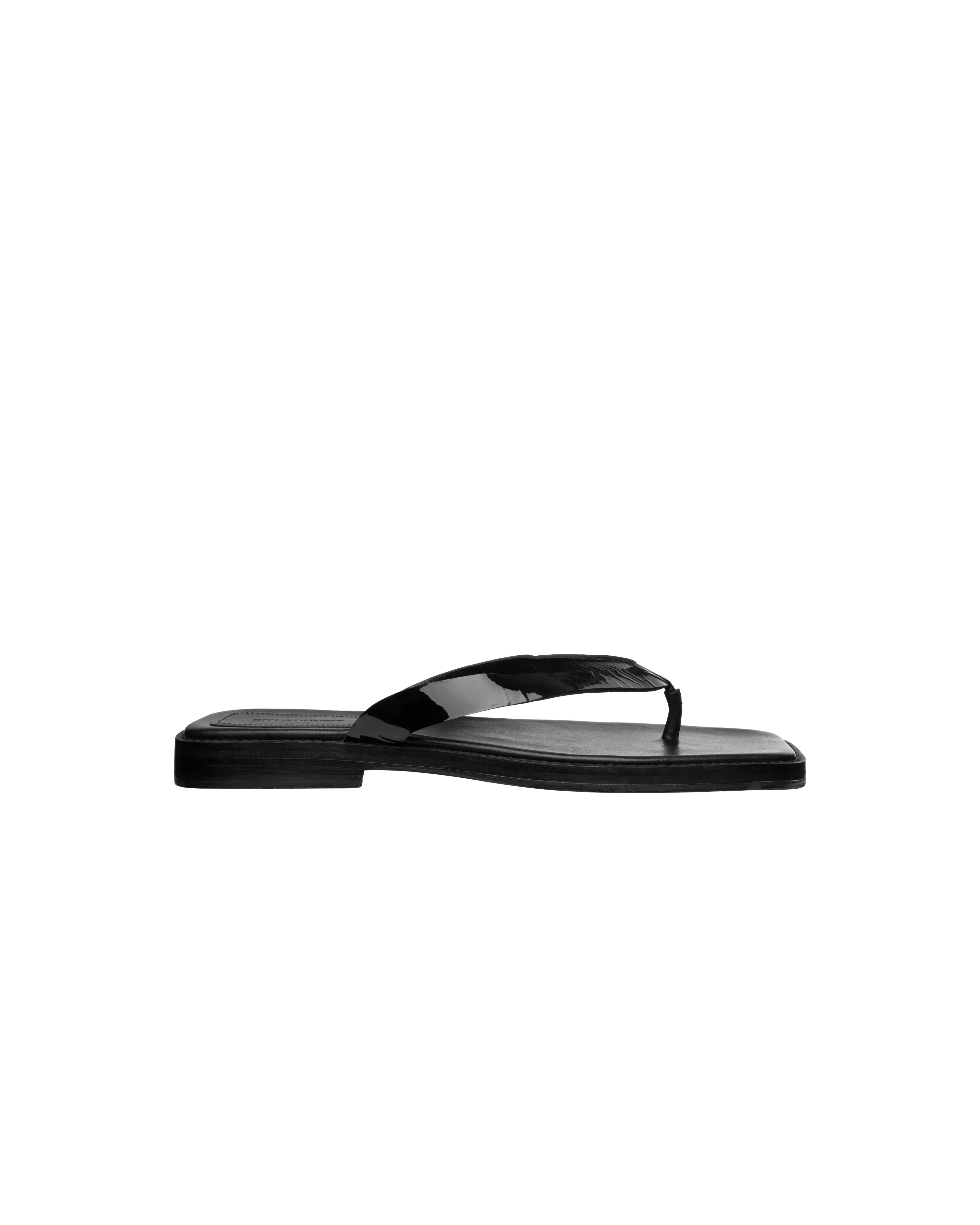 Slip-on thong-style sandals in leather