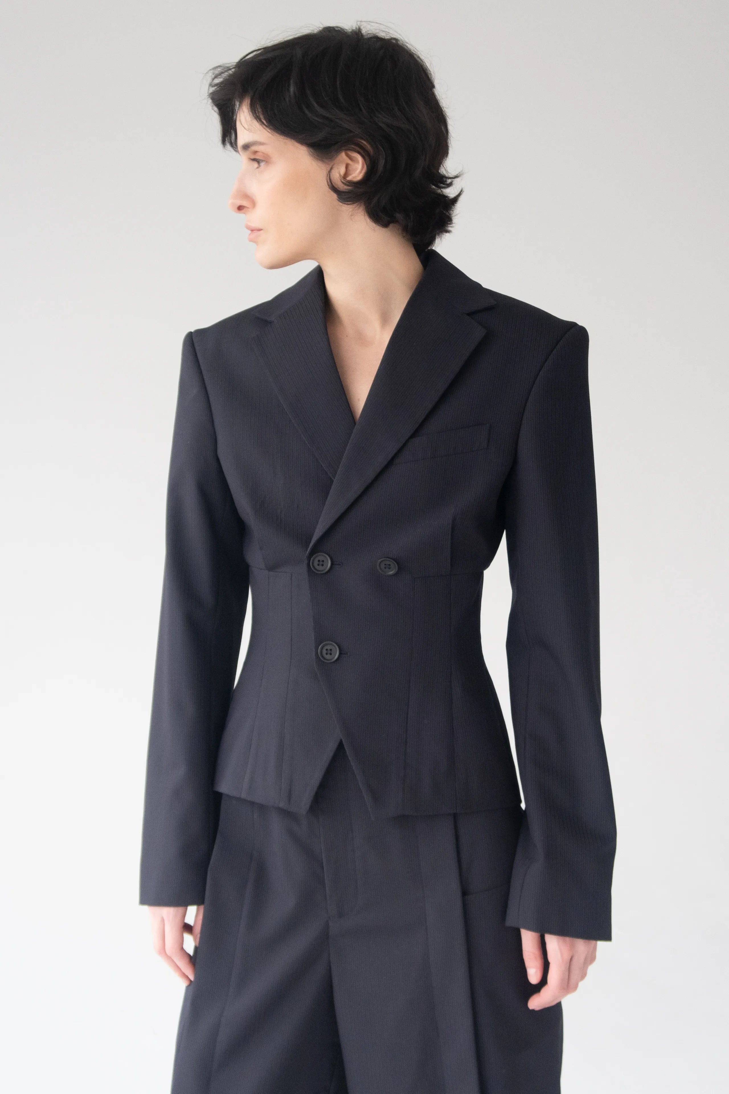 Double-breasted jacket in wool